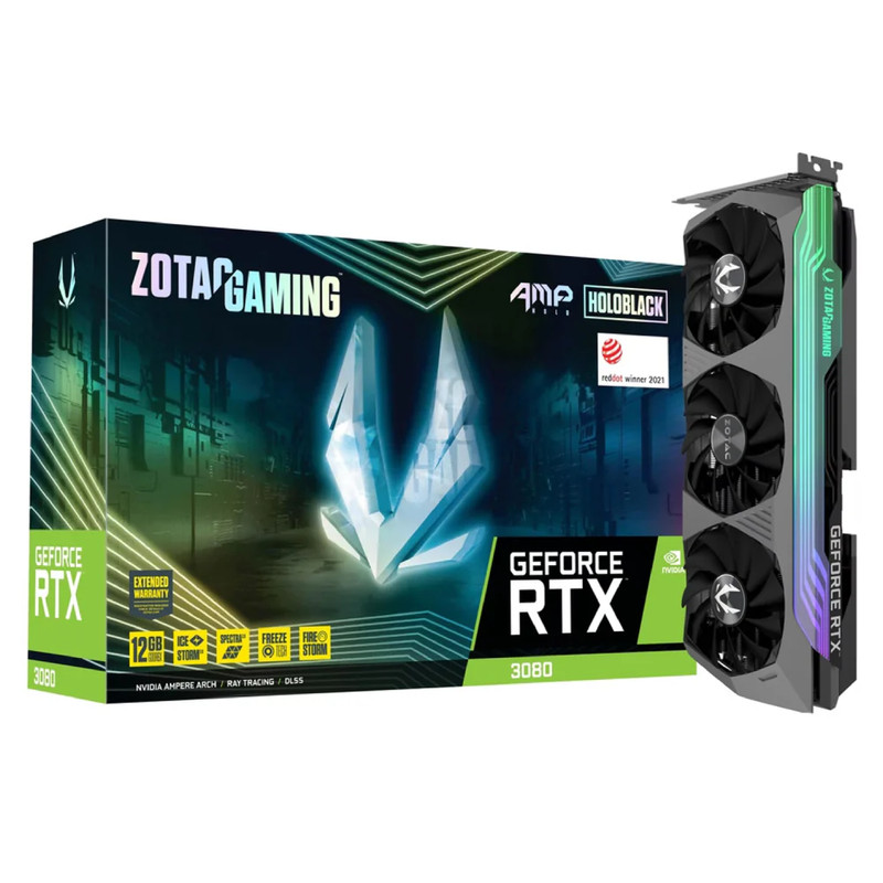 Zotac Gaming GeForce RTX 3080 AMP Holo LHR 12GB GDDR6X Graphics Card - كرت الشاشة